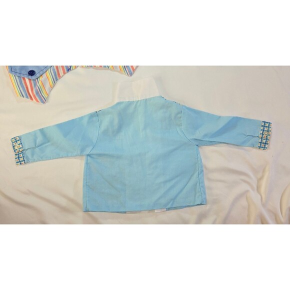 Infant Boy's 9-18 Month Dress Top Lot of 3 Catton Bros Cotton Candy Button Ups - Picture 6 of 16